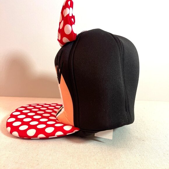 Disney Minnie Mouse Black & Red Polka Dot Character Hat With Bow - Picture 6 of 11